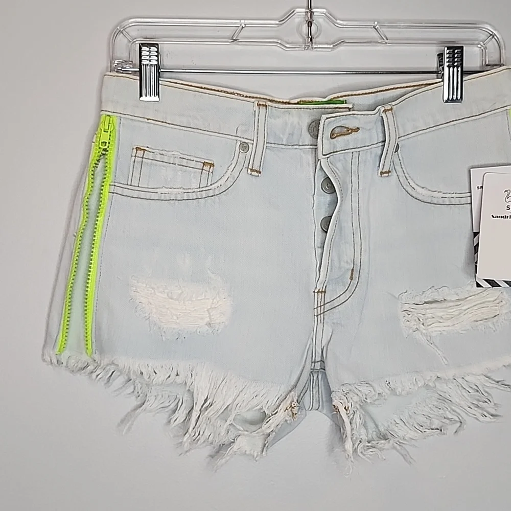 Sandrine Rose by Free People distressed shorts with side zippers size 25